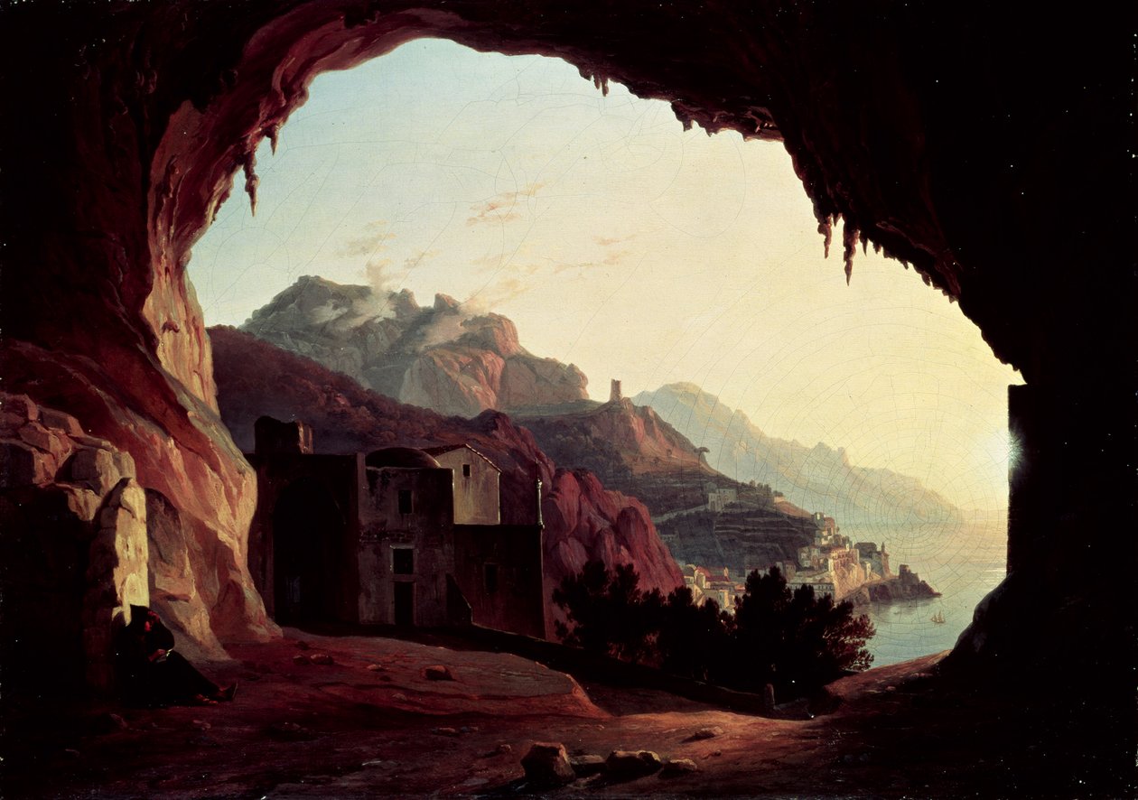अमाल्फी के पास ग्रोटो, c.1828 द्वारा कार्ल विल्हेम गोएत्ज़लोफ़