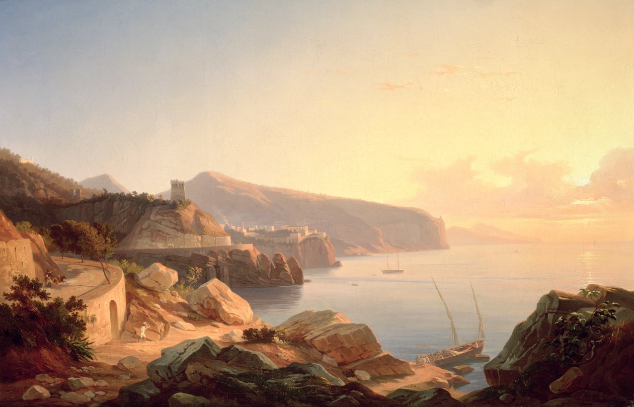 विको के निकट सोरेंटो की खाड़ी, c.1855 द्वारा कार्ल विल्हेम गोएत्ज़लोफ़