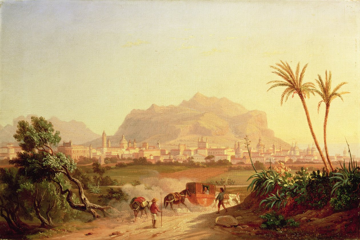 पलेर्मो का दृश्य, c.1831 द्वारा कार्ल विल्हेम गोएत्ज़लोफ़