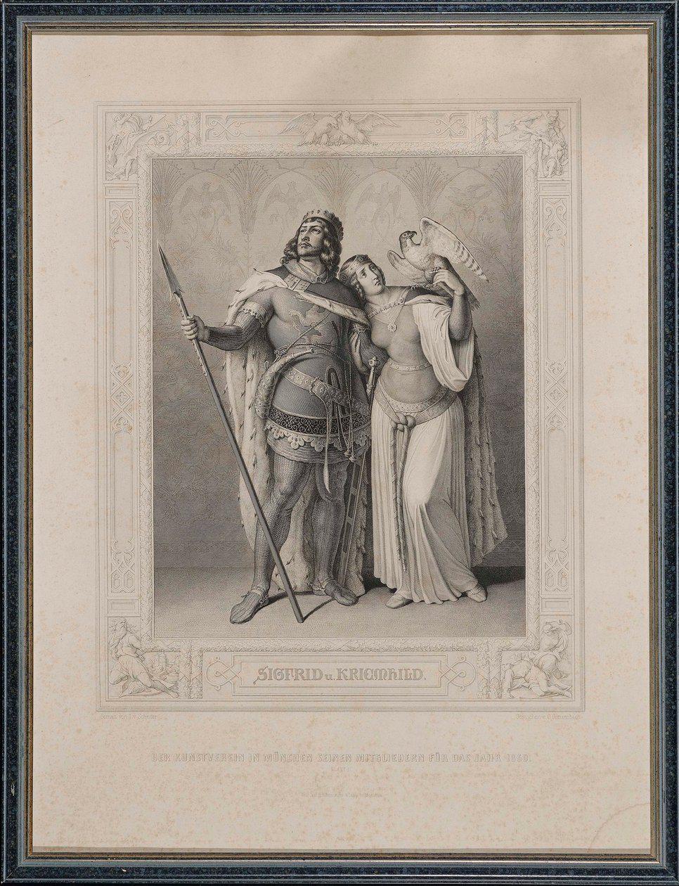 द निबेलुन्गोनिल्ड। सीगफ्रीड और क्रिम्मिल्ड, 1860। द्वारा कार्ल अर्नोल्ड गोंजेनबैच
