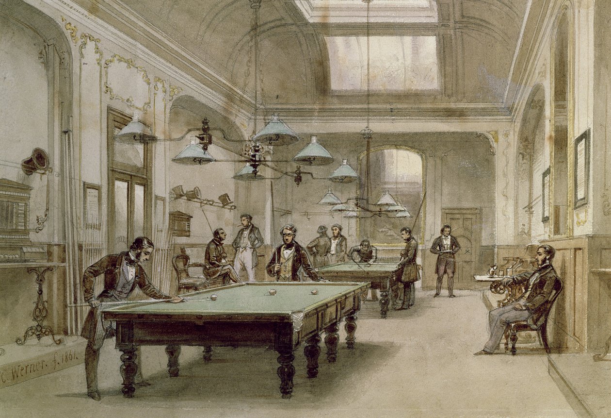 एक बिलियर्ड रूम, 1861 द्वारा कार्ल फ्रेडरिक हेनरिक वर्नर