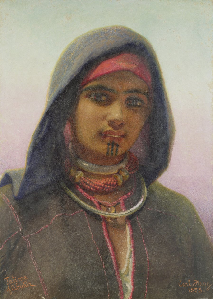 Of फकीम ऑफ अबुकिर ’, एक मिस्र की फेलाहीन लड़की का चित्र, 1858 द्वारा कार्ल हाग