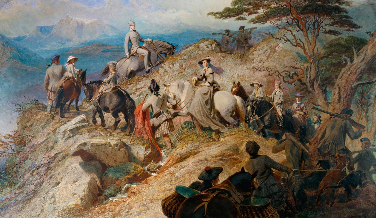 हाइलैंड्स में सुबह। शाही परिवार, लोचनगर, 1853 पर चढ़ता है द्वारा कार्ल हाग