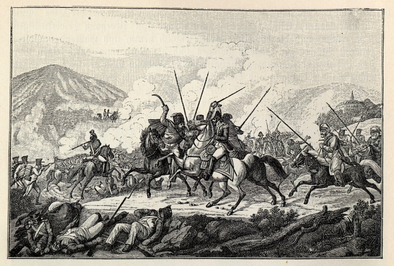 30 अगस्त, 1813 को कुलम की लड़ाई में जनरल वंदामे का कब्जा। द्वारा कार्ल हेनरिक राहल