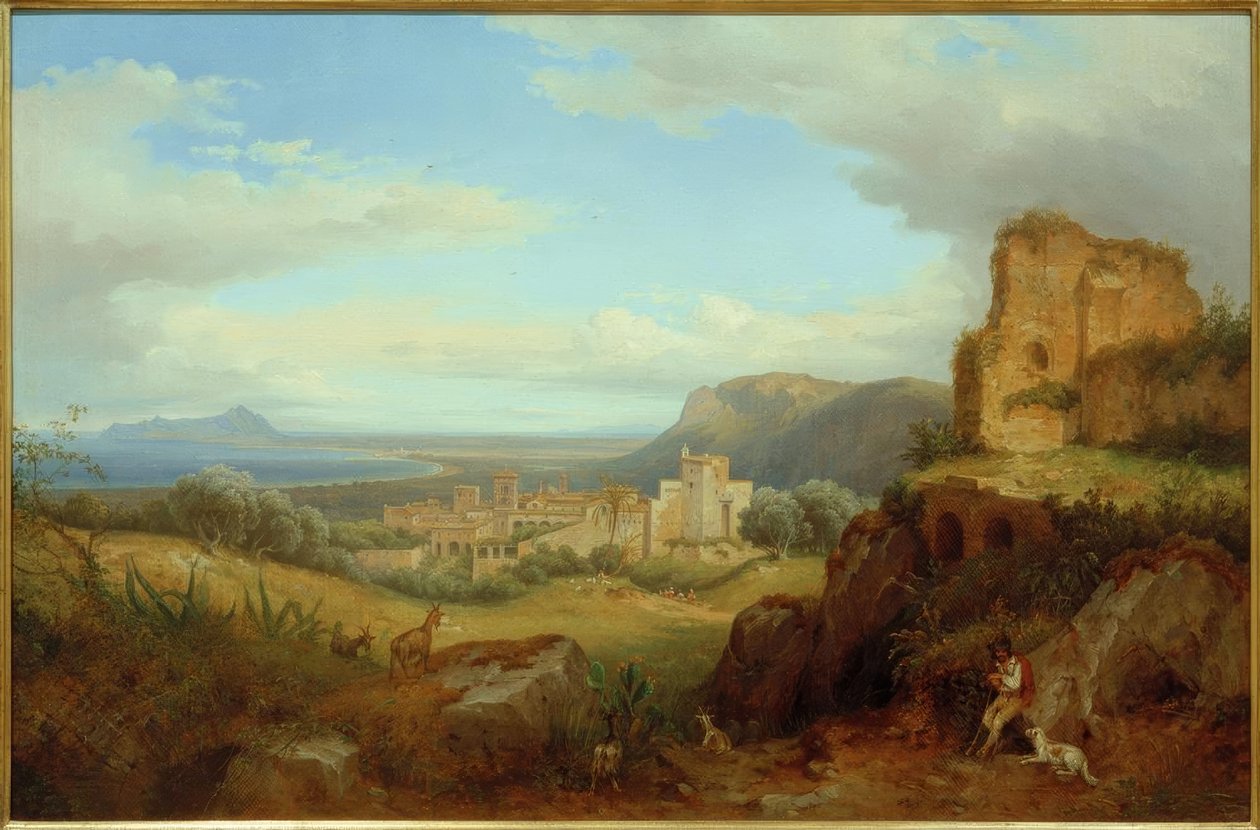 C.Morgenstern, Terracina का दृश्य द्वारा कार्ल मॉर्गेनस्टर्न