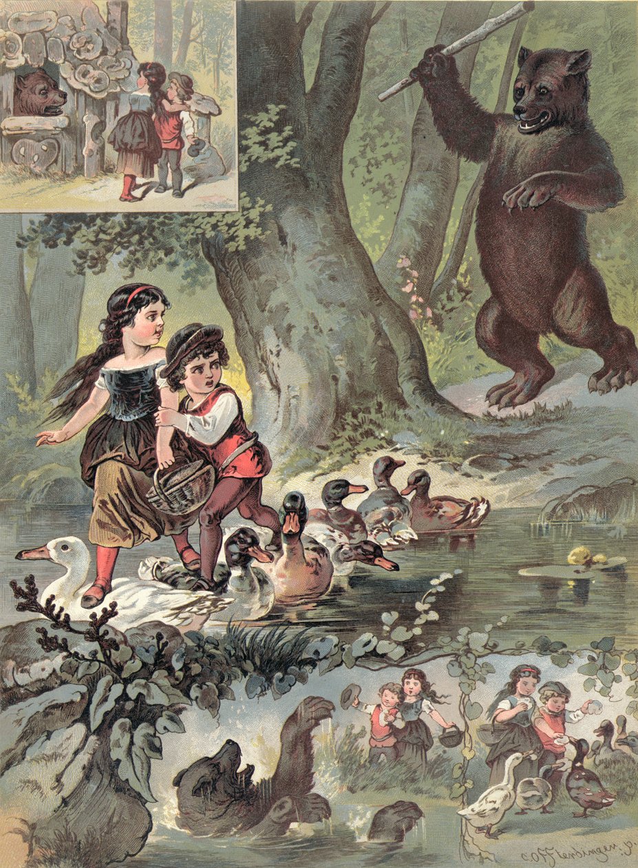 जंगल में हैंसेल और ग्रेटेल, c.1880 द्वारा कार्ल ऑफ़्टरडिंगर