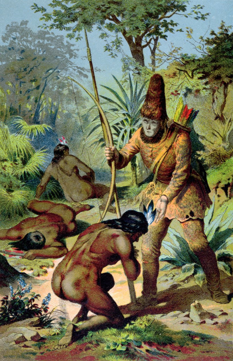 रॉबिन्सन क्रूसो और मैन फ्राइडे, c.1880 द्वारा कार्ल ऑफ़्टरडिंगर