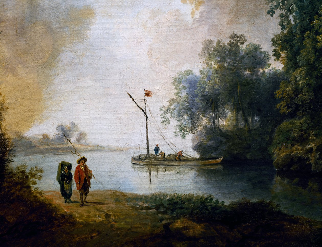 नदी के साथ लैंडस्केप, सीए 1780, कार्ल फिलिप शलहास (1767-1797), विवरण, हंगरी द्वारा द्वारा कार्ल फिलिप शालहस