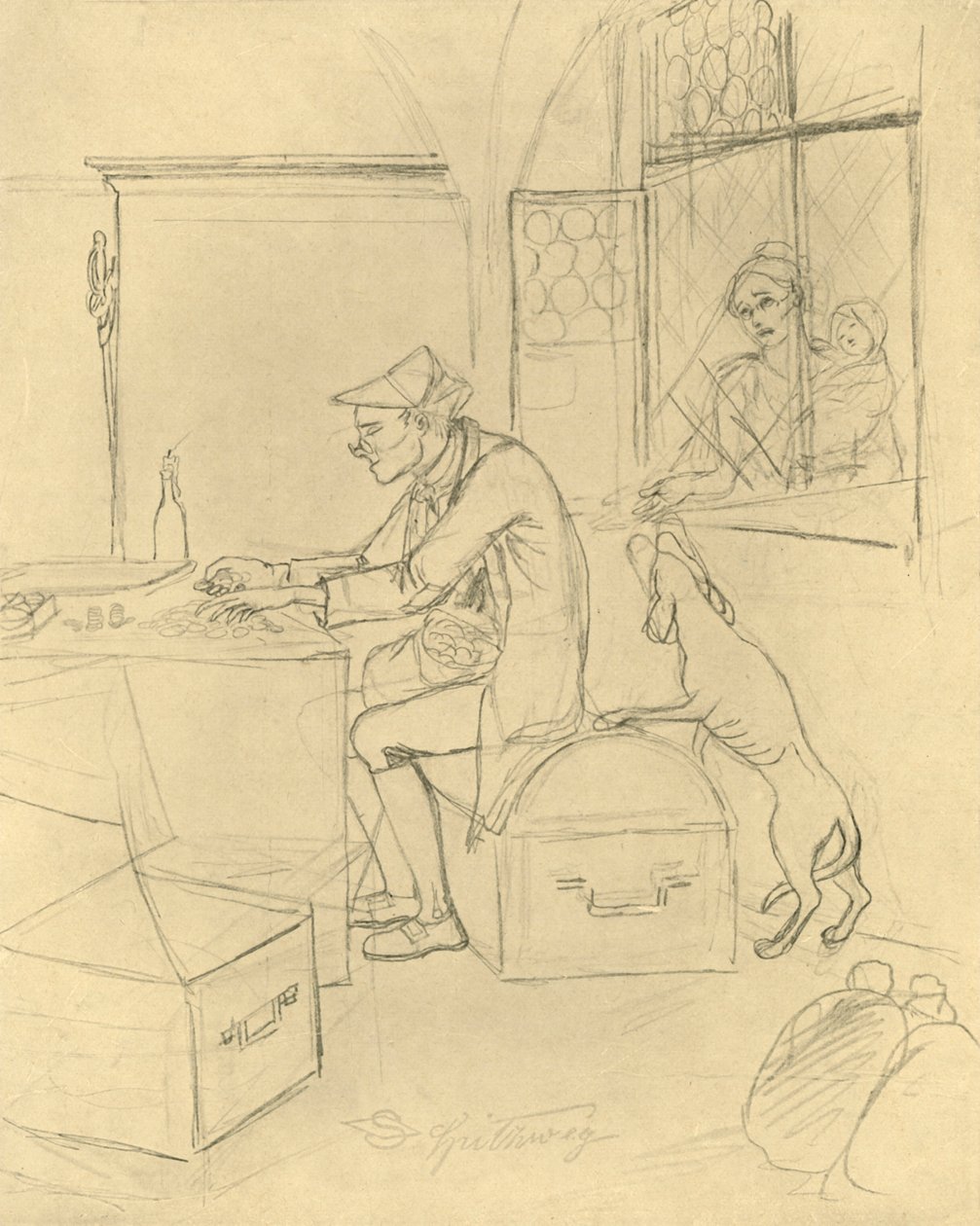 द मेसर, 19 वीं शताब्दी के उत्तरार्ध में, c1924। द्वारा कार्ल स्पिट्जवेग