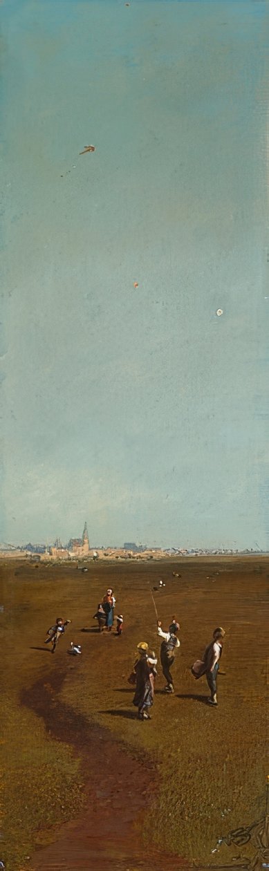 पतंग उड़ाना। 1880-85 के आसपास द्वारा कार्ल स्पिट्जवेग