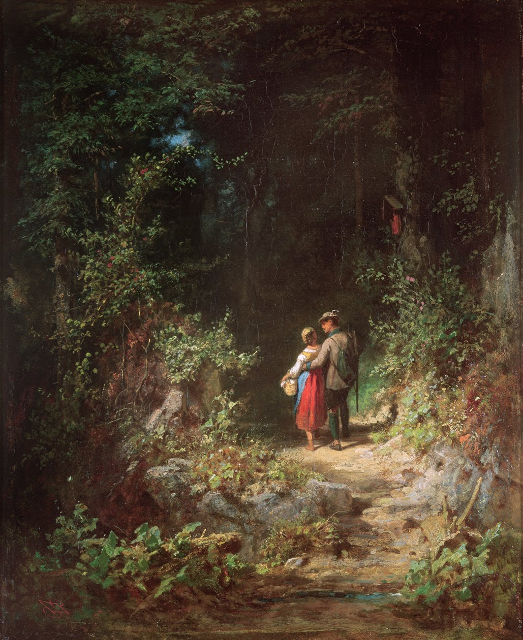 लवर्स इन ए वुड, c.1860 द्वारा कार्ल स्पिट्जवेग