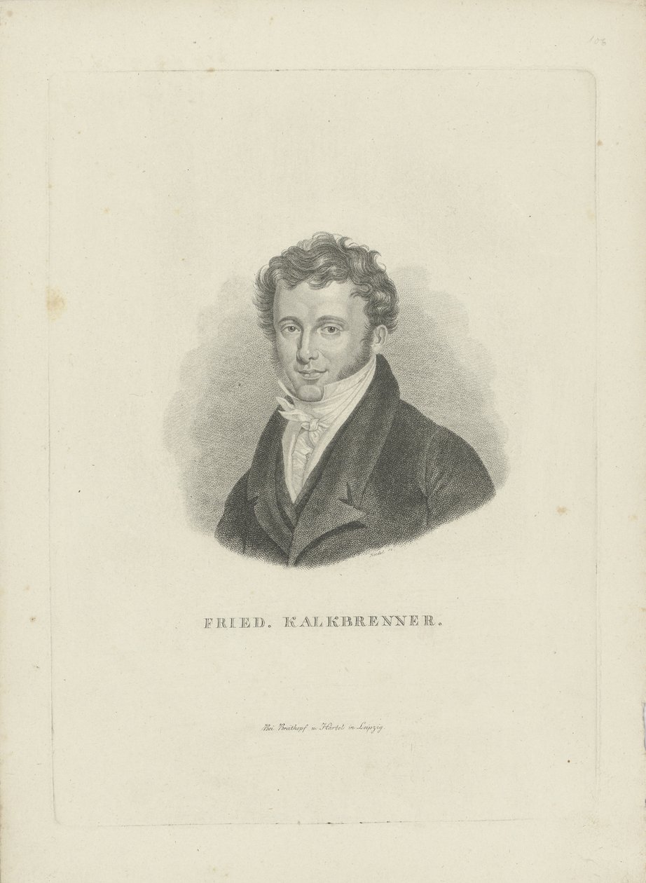 संगीतकार फ्रेडरिक कल्ब्रेनर का चित्रांकन 1785-1849, सीए 1821। द्वारा कार्ल ट्रैगोट रिडेल