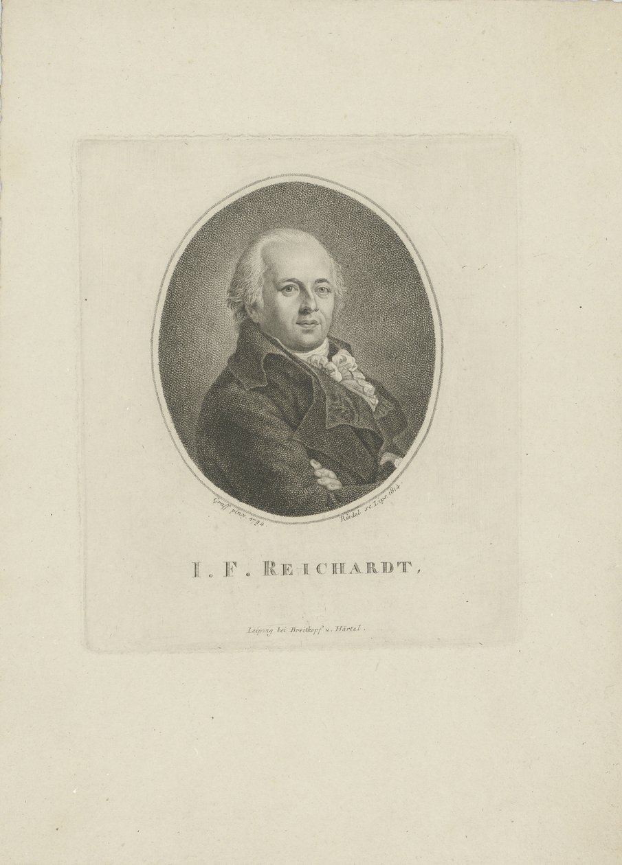 संगीतकार जोहान फ्रेडरिक रीचर्ड का पोर्ट्रेट 1752-1814, 1814। द्वारा कार्ल ट्रैगोट रिडेल