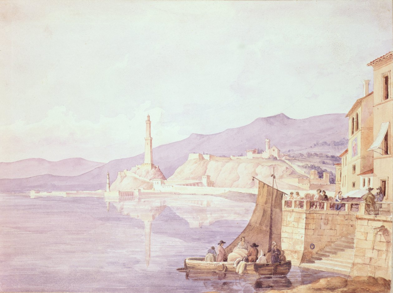 जेनोवा में हार्बर, 1835 द्वारा कार्ल विल्हेम गोएत्ज़लोफ़