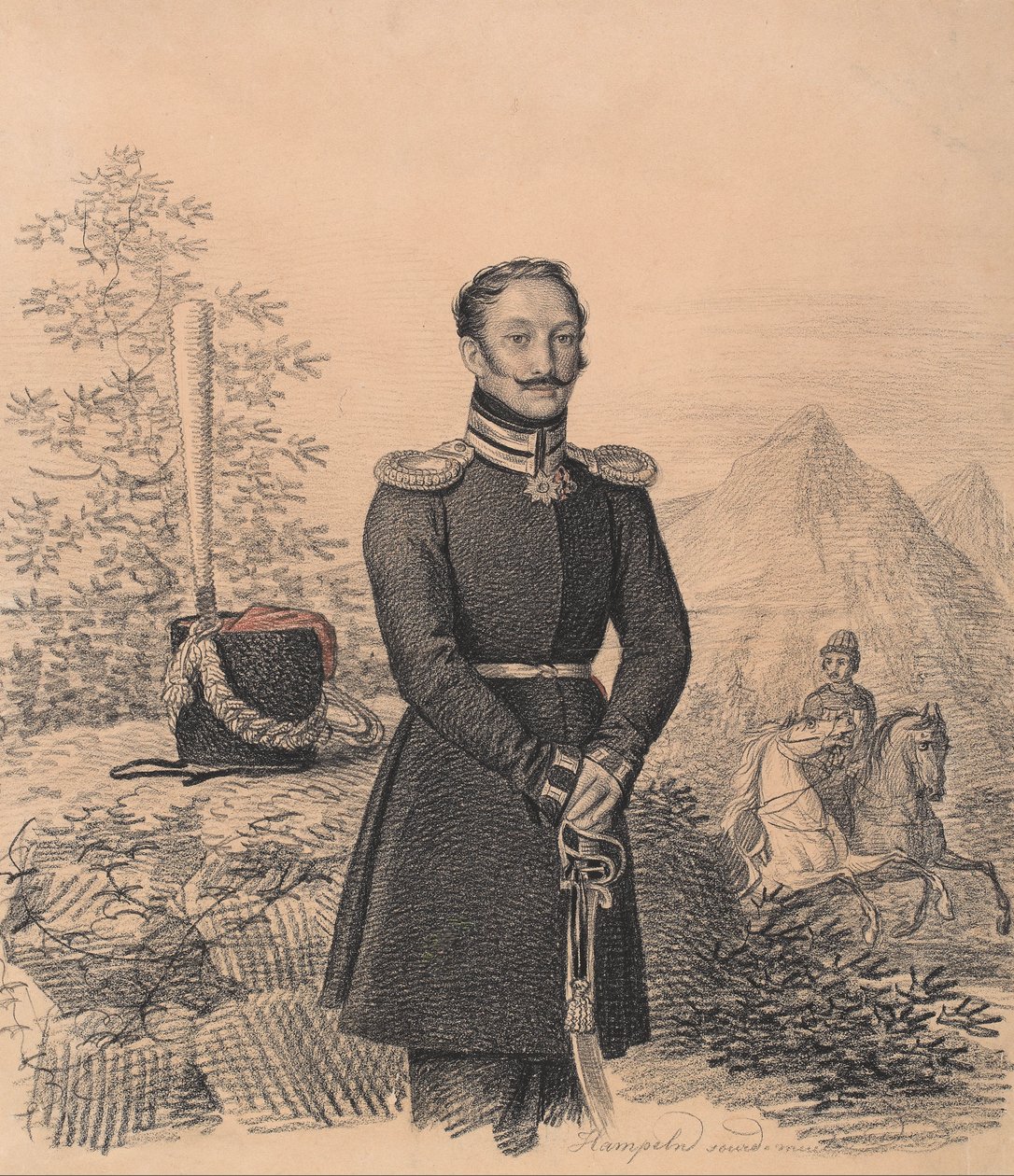 फ्योडोर अलेक्जेंड्रोविच बेकोविच-चर्कास्की की पोर्ट्रेट 1791-1833, 1822। द्वारा कार्ल वॉन हम्पेलन