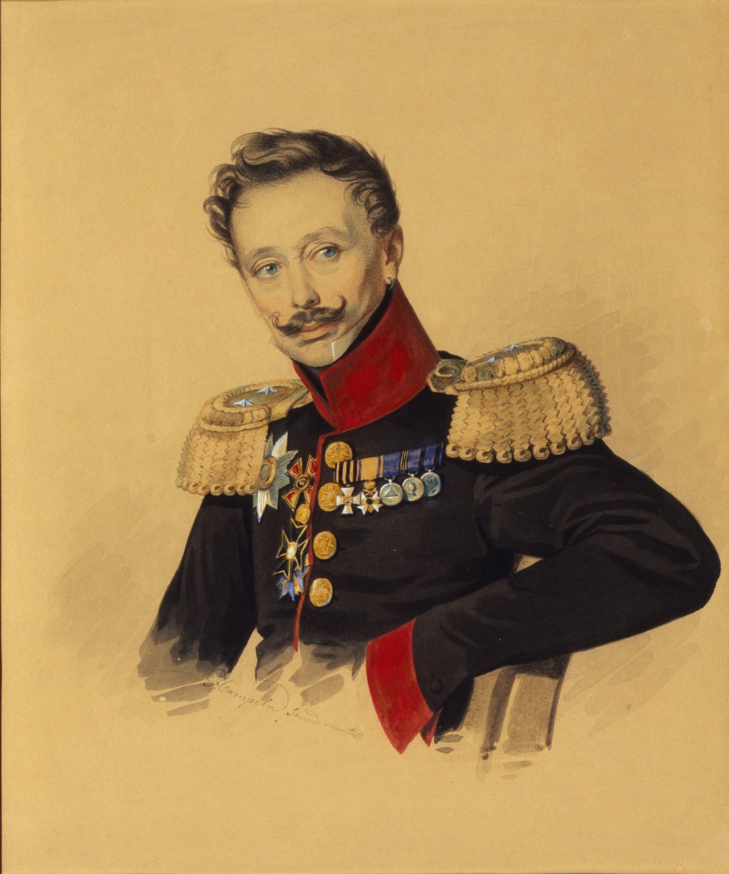 प्रिंस फ्योडोर फ्योडोरोविच गगारिन की पोर्ट्रेट 1786-1863, 1830 के दशक द्वारा कार्ल वॉन हम्पेलन