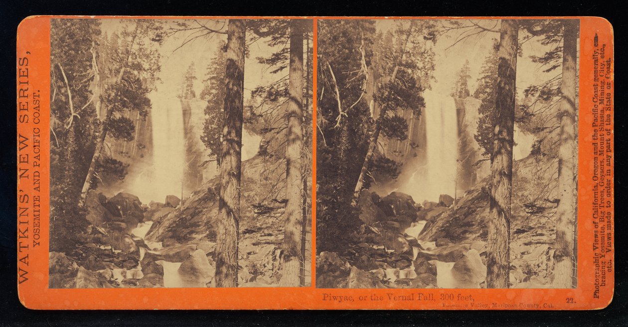 Pivyac, या Vernal Fall कम पानी, 300 फीट, योसेमाइट वैली, मारिपोसा काउंटी, कैल द्वारा कार्लटन ई। वॉटकिंस