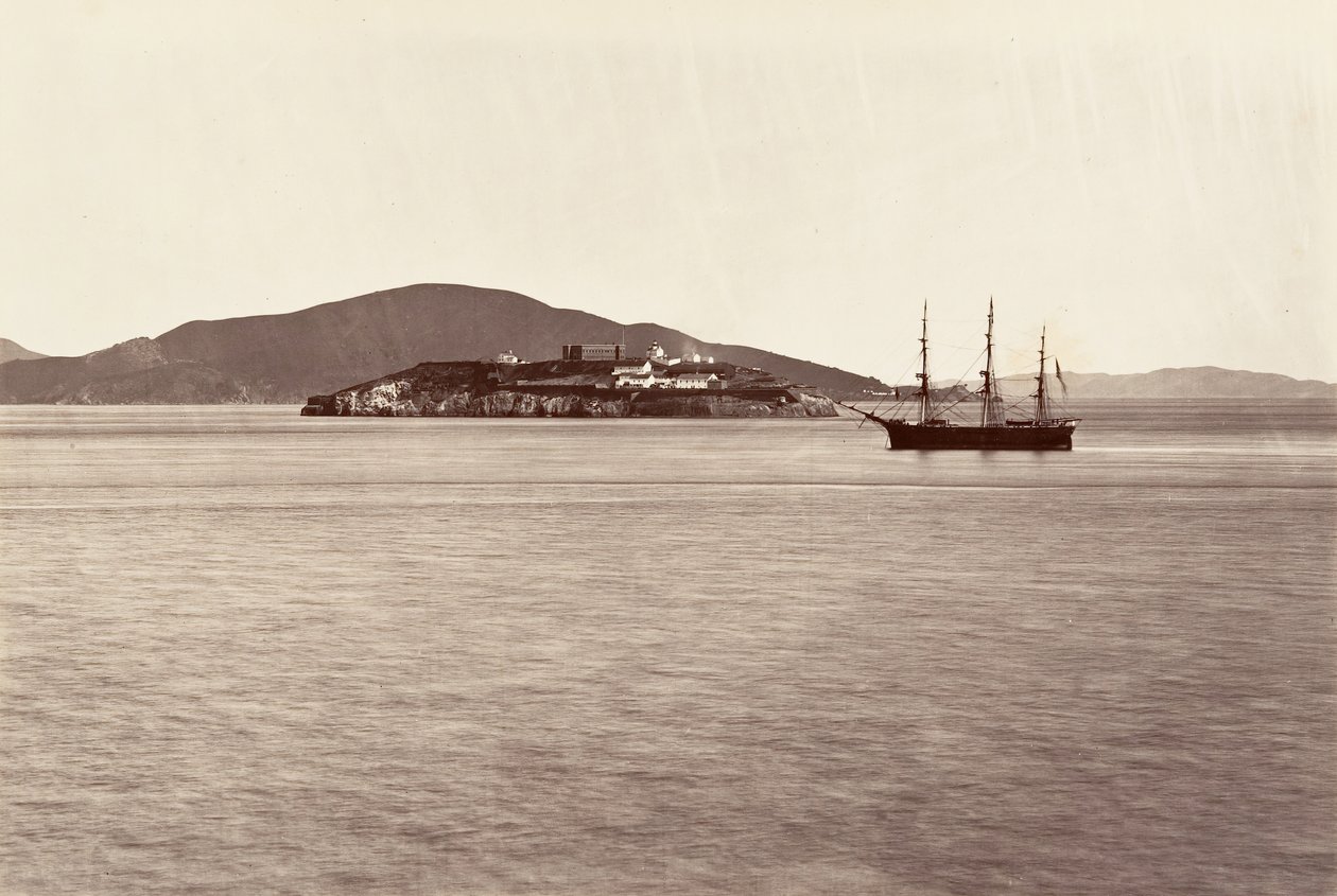 अलकाट्राज़ द्वीप, सैन फ्रांसिस्को, 1868-69, मुद्रित सीए। 1876. द्वारा कार्लटन एम्मन्स वॉटकिंस