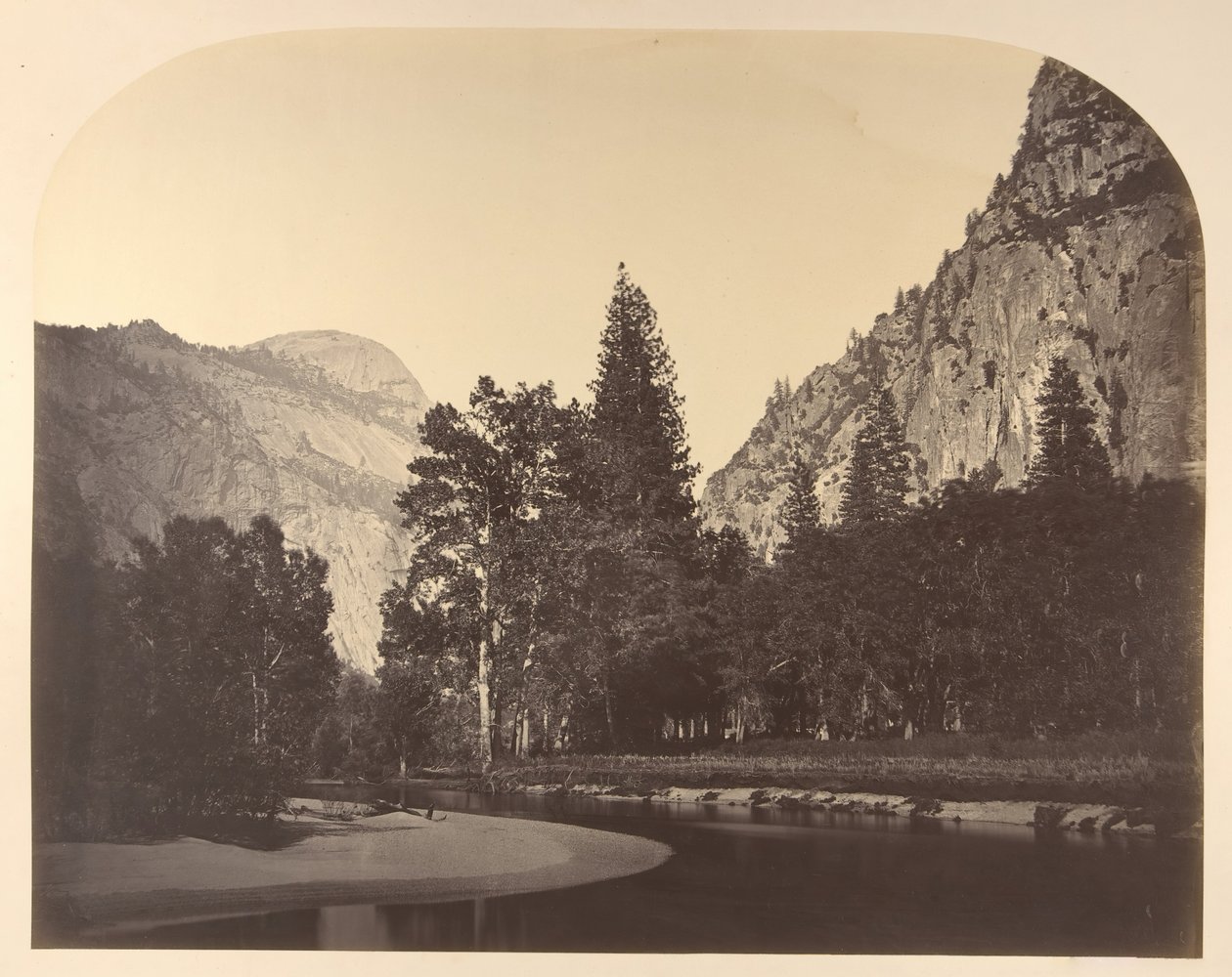 कैंप ग्रोव, सेंटिनल के पास, 1861, योसेमाइट। द्वारा कार्लटन एम्मन्स वॉटकिंस