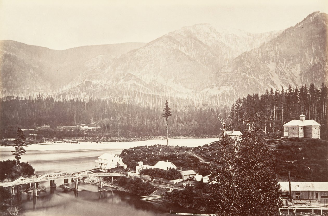 कैस्केड, ओरेगन, 1867, मुद्रित सीए। 1876. द्वारा कार्लटन एम्मन्स वॉटकिंस