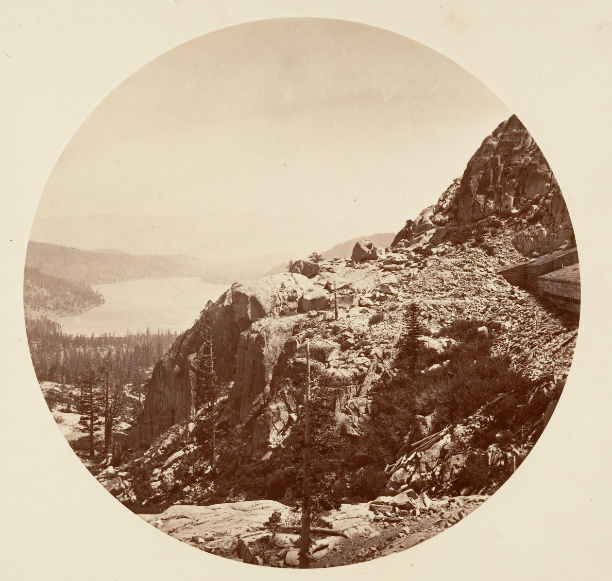डोनर झील। सीपीआर आर, सीए। 1878. द्वारा कार्लटन एम्मन्स वॉटकिंस