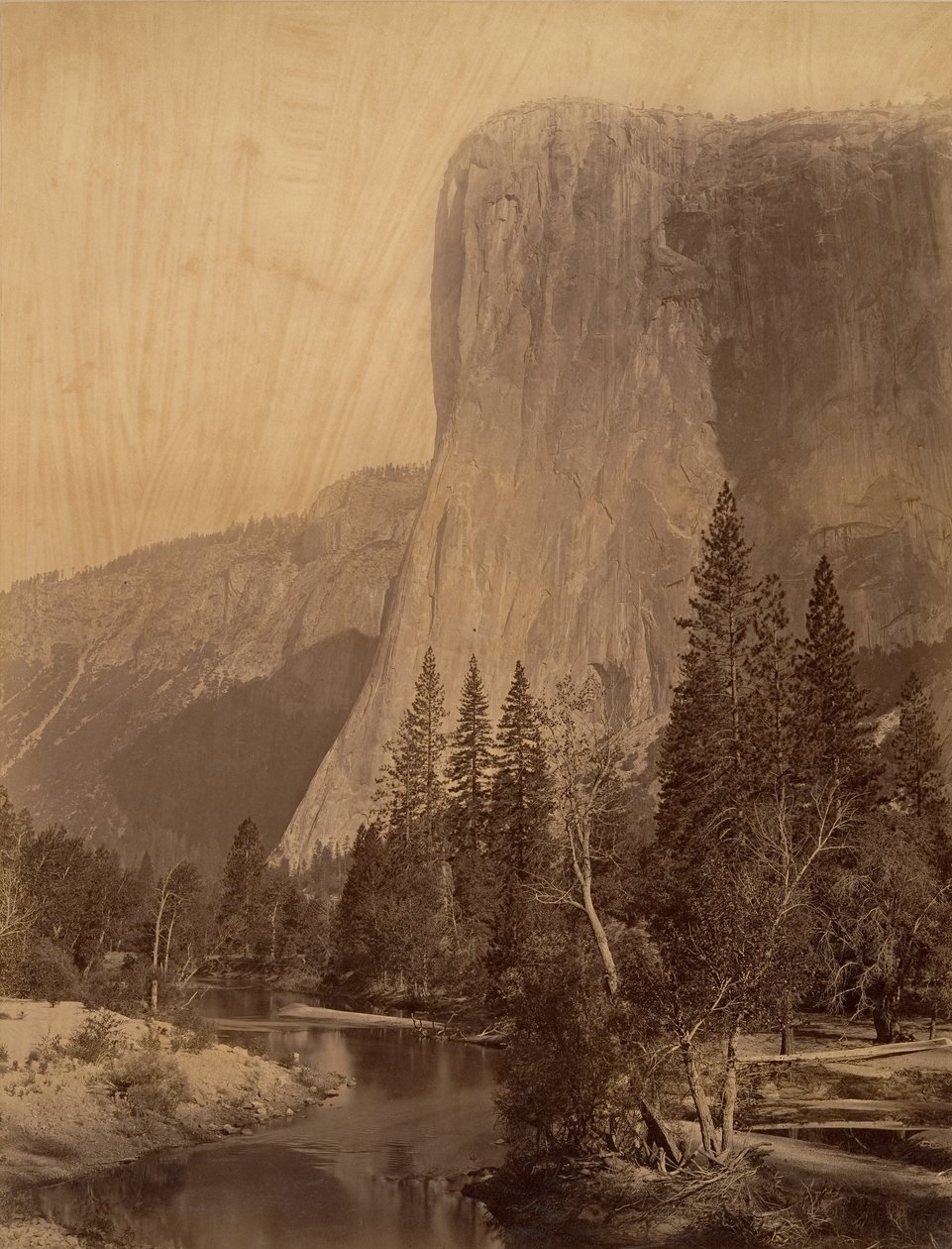एल Capitan, Yosemite, 1865-66। द्वारा कार्लटन एम्मन्स वॉटकिंस
