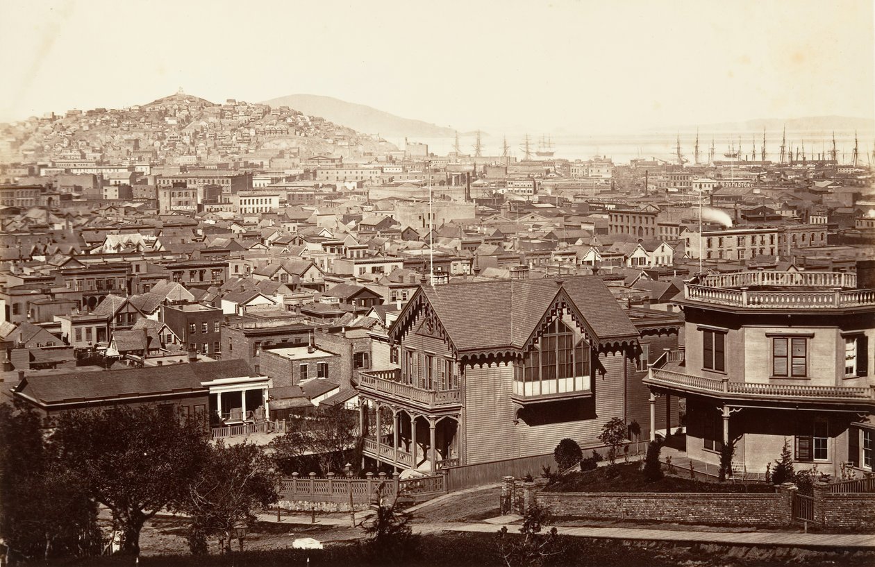 सैन फ्रांसिस्को, रिनकोन हिल से, 1864, सीए मुद्रित। 1876. द्वारा कार्लटन एम्मन्स वॉटकिंस