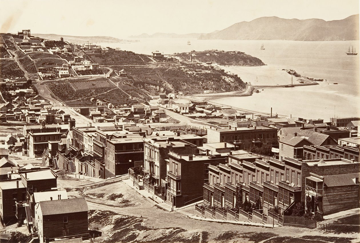 गोल्डन गेट, 1868-69, मुद्रित सीए। 1876. द्वारा कार्लटन एम्मन्स वॉटकिंस