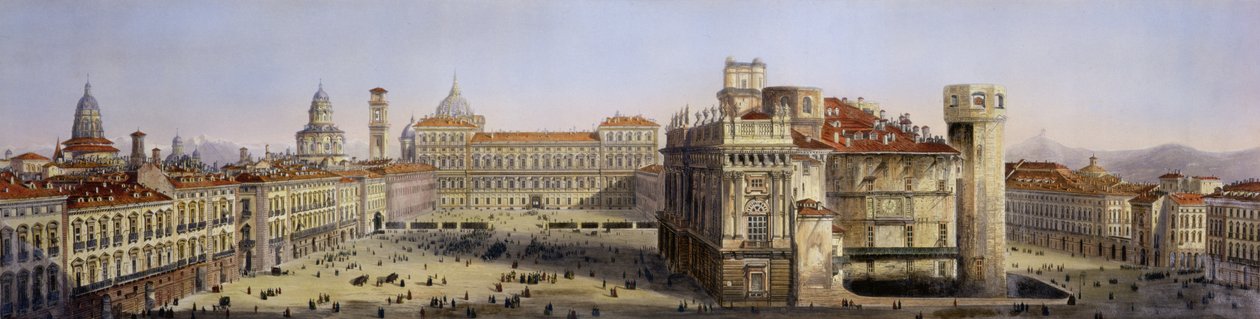 Piazza Castello, Turin, F. Citterio द्वारा उकेरा गया द्वारा कार्लो बोसोली