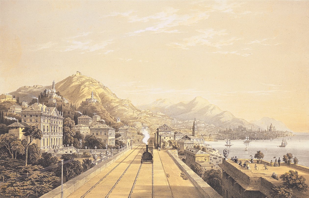 फ्रंटस्पाईल फ्रॉम "व्यूज़ ऑन द रेलवे बिटवीन ट्यूरिन एंड जेनोआ", 1853 द्वारा कार्लो बोसोली