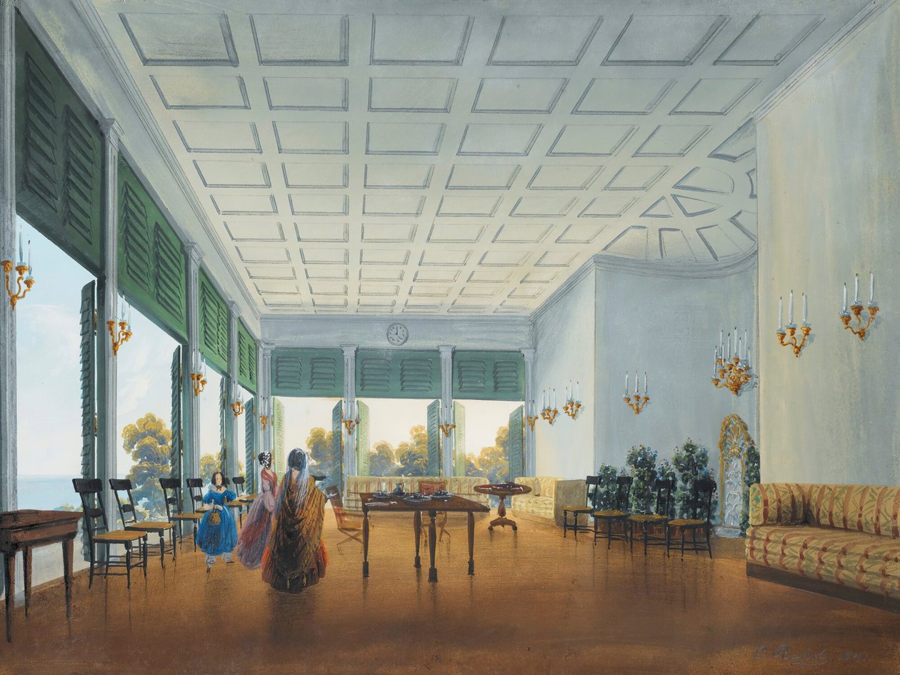मिस्खोर के नारीशकिन पैलेस में आंतरिक, 1841-1842। द्वारा कार्लो बोसोली