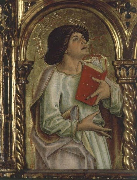 एक प्रेरित, Sant'Emidio polyptych . से विस्तार द्वारा कार्लो क्रिवेली