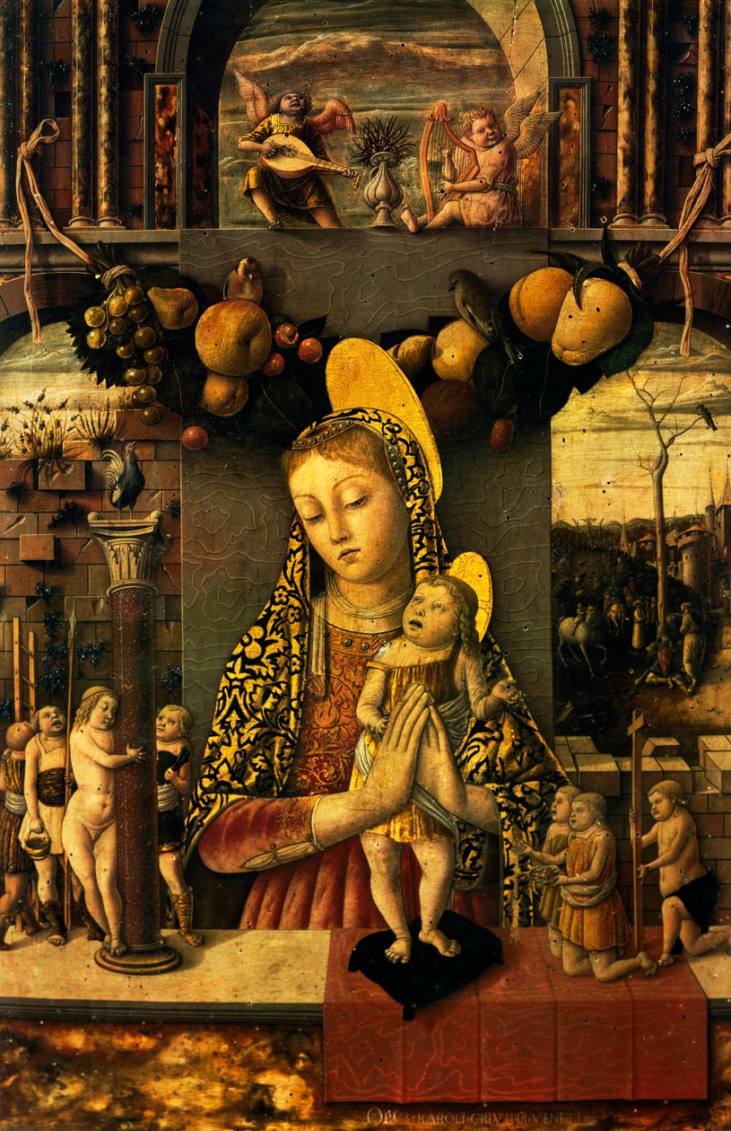 जुनून की मैडोना, c.1460 (पैनल पर तापमान और सोना) द्वारा कार्लो क्रिवेली
