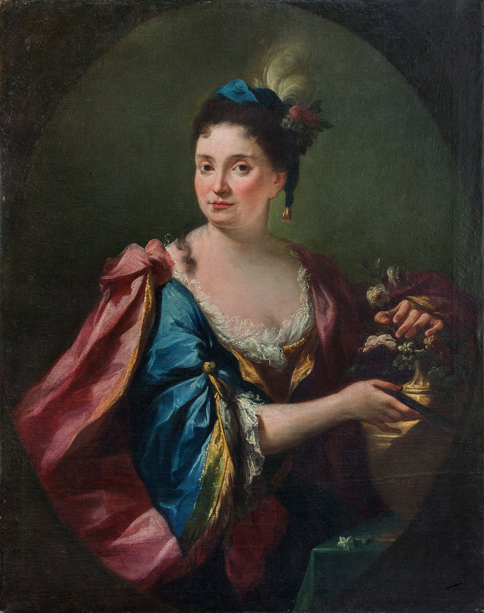 Caterina Corbelini (?), c.1730 (कैनवास पर तेल) का पोर्ट्रेट द्वारा कार्लो इनोसेंज़ो कार्लोनी