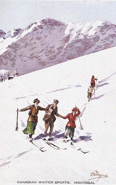 कैनेडियन विंटर स्पोर्ट्स, मॉन्ट्रियल (कलर लिथो) द्वारा कार्लो पेलेग्रिनी
