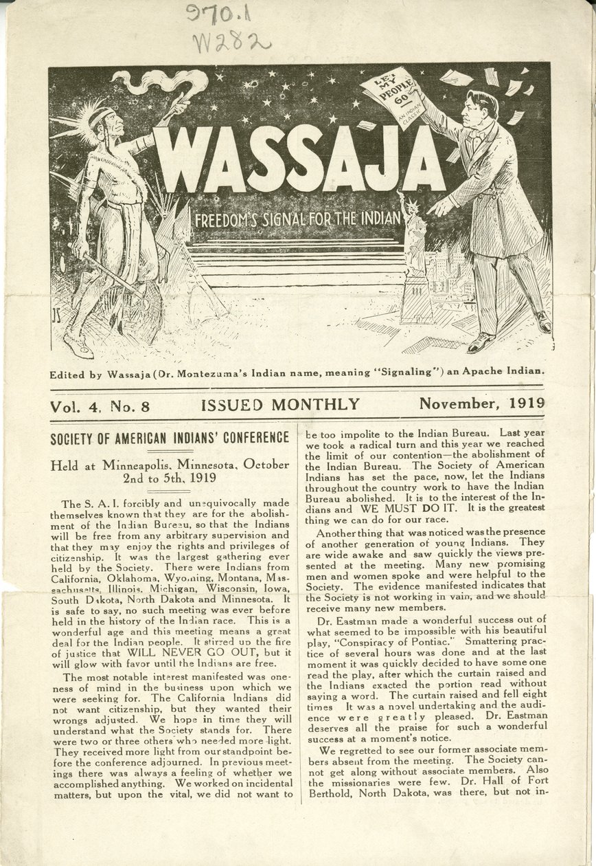 वासवजा, वॉल्यूम जारी करना। 4, नंबर 8, नवंबर 1919 द्वारा कार्लोस मोंटेज़ुमा