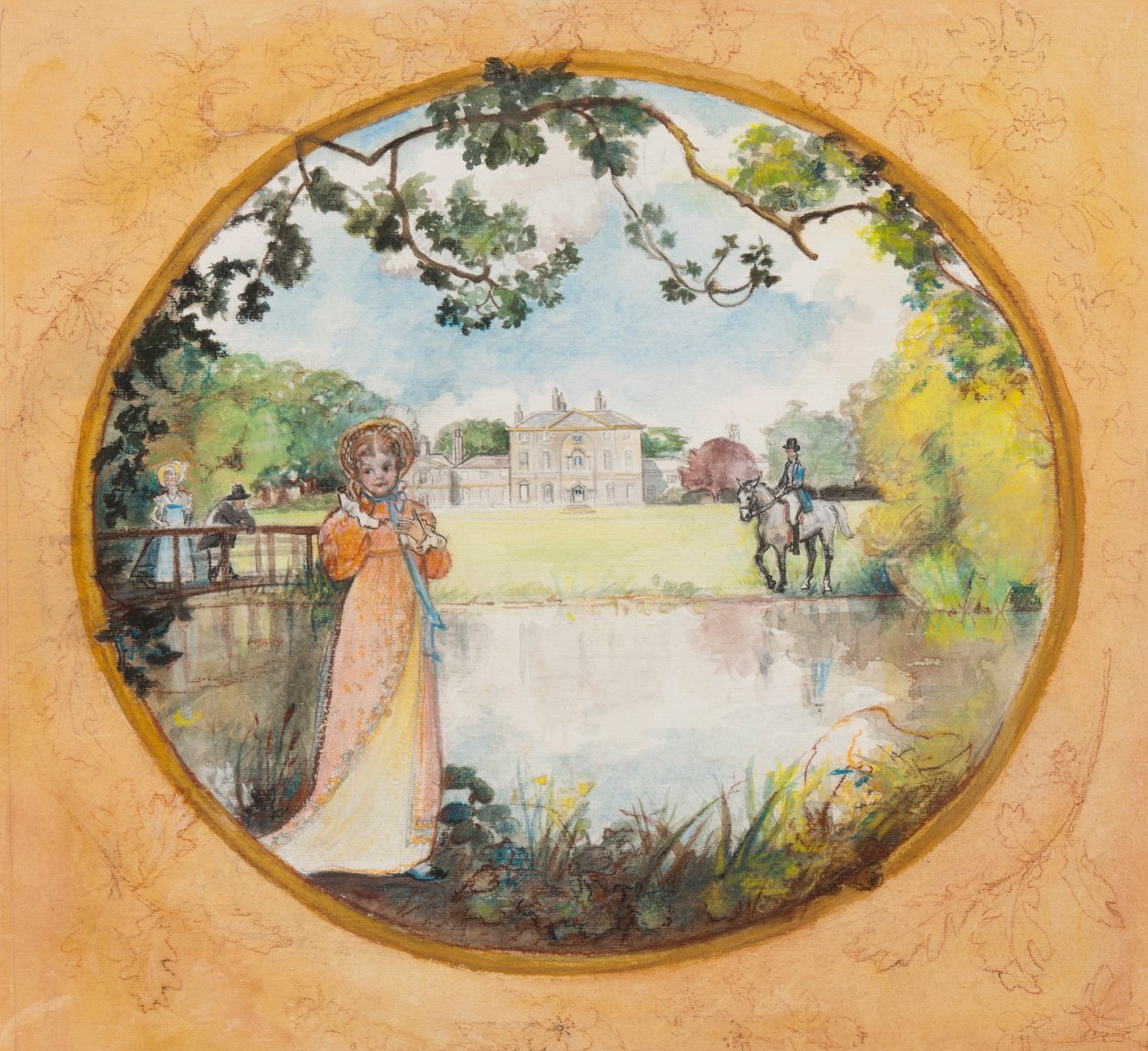 मिस्टर डार्सी कोचिंग, 2008 (wc & chalk on paper) द्वारा कैरोलीन हर्वे बाथर्स्ट