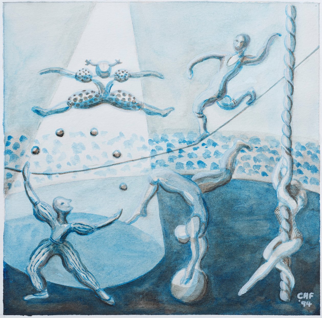 सर्कस सीन II, 1994 (कागज पर पानी के रंग) द्वारा कैरोलिन हबर्ड फोर्ड