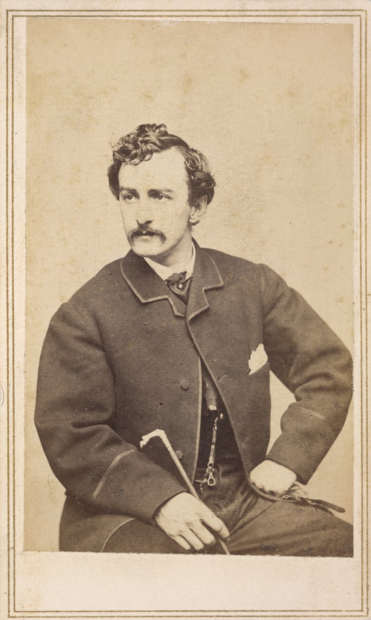 जॉन विल्क्स बूथ, 1862 का कार्टे डे विज़िट (कार्ड पर एल्बम प्रिंट) द्वारा केस एंड कंपनी सिल्स्बी