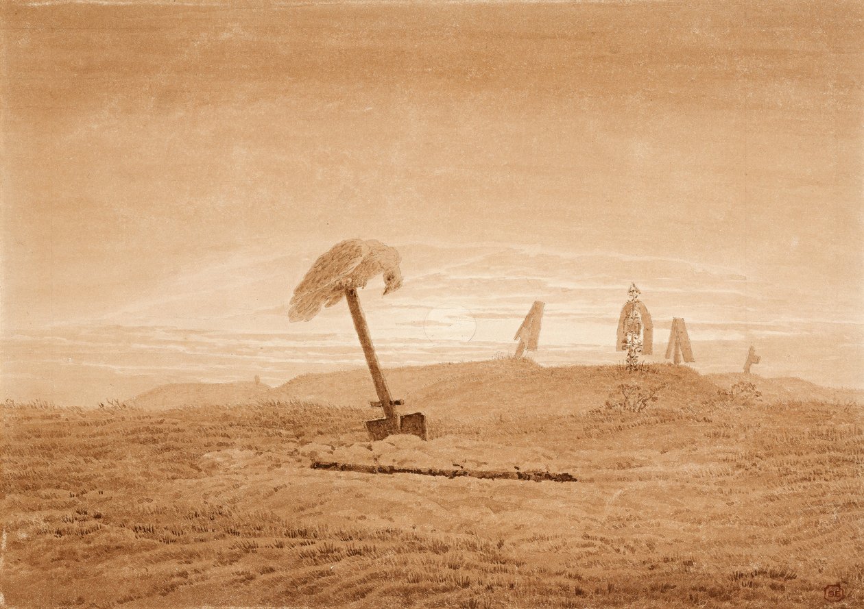 लैंडस्केप विद ग्रेव्स, सी। 1835-1837 द्वारा कैस्पर डेविड फ्रेडरिक