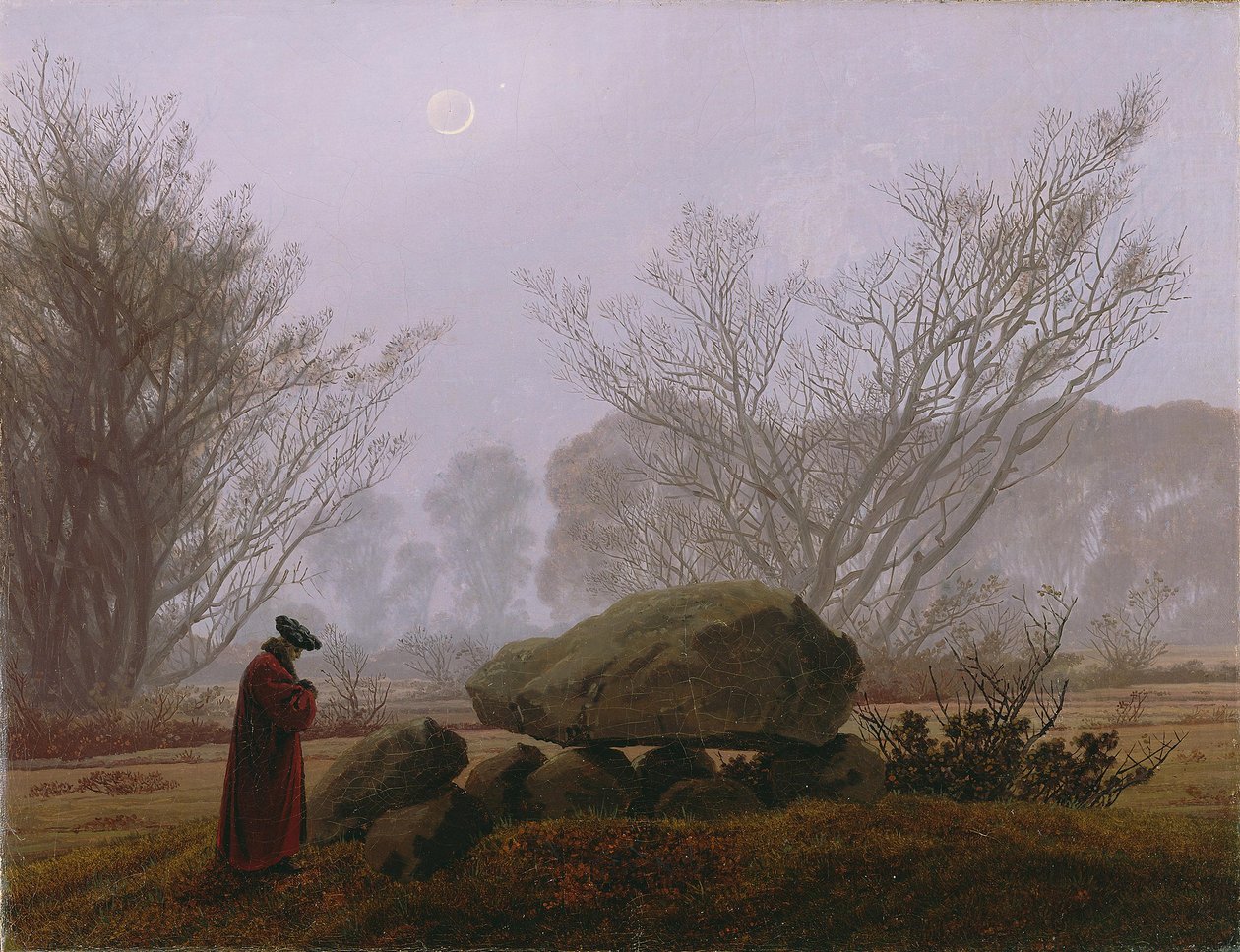 Dusk पर चलो, c.1830-5 (कैनवास पर तेल) द्वारा कैस्पर डेविड फ्रेडरिक