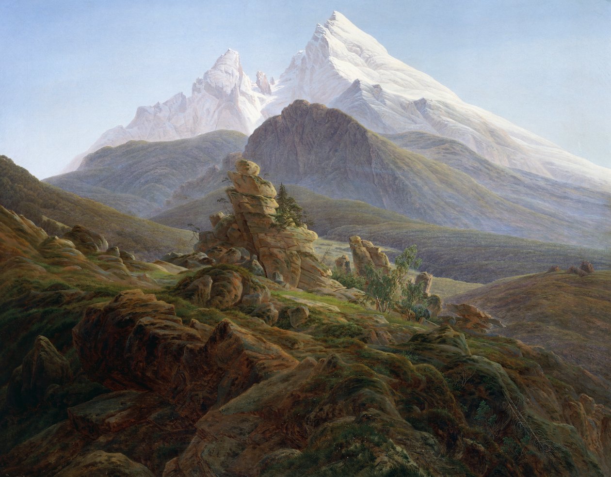 Watzmann (कैनवास पर तेल) द्वारा कैस्पर डेविड फ्रेडरिक