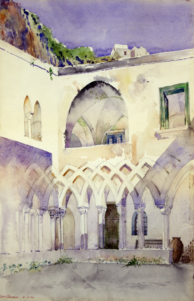 आंगन, Capucine मठ, अमाल्फी, 1898। द्वारा कैस गिल्बर्ट