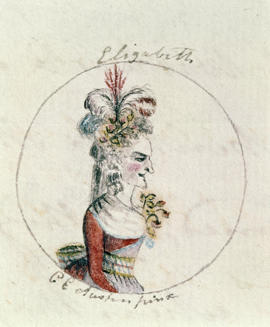 क्वीन एलिजाबेथ I, c.1790 (कागज पर पेन und स्याही और wc) द्वारा कैसंड्रा ऑस्टिन