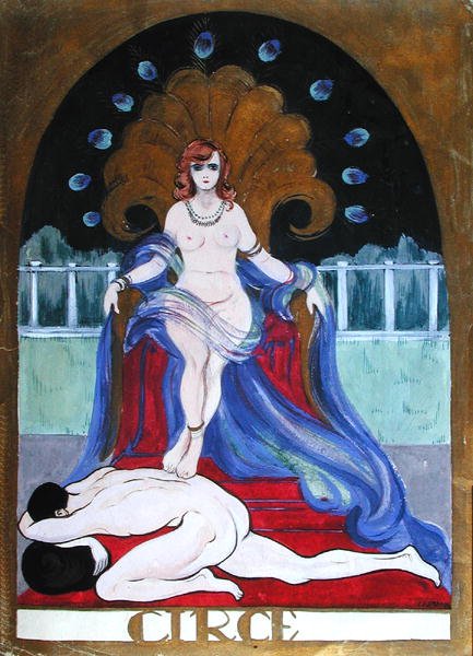 Circe, c.1900-20 (कागज पर पानी के रंग का) द्वारा Castana Castana