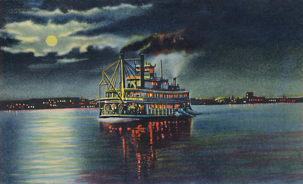 ओहियो नदी पर चाँदनी, लुइसविले, क्यू।, 1942 द्वारा कॉफिल्ड और शुक
