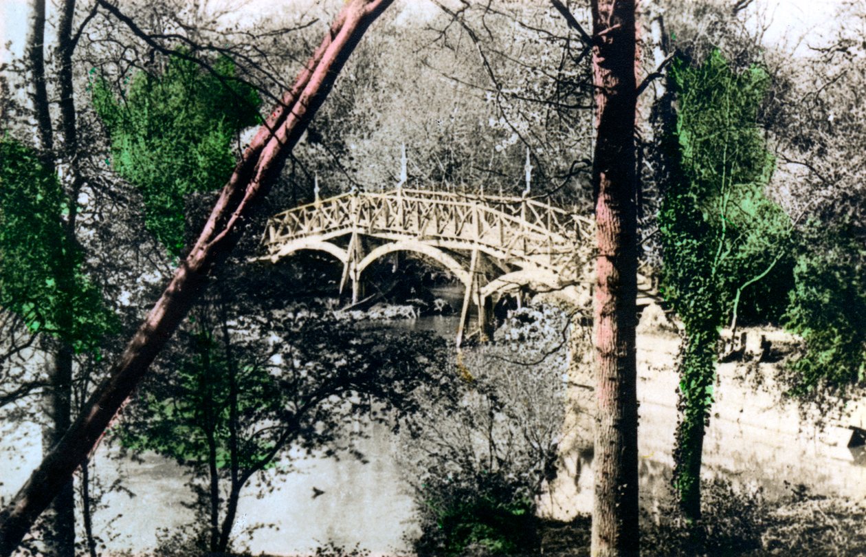 नूनहम कर्टेन, ऑक्सफोर्डशायर, 1926 में टेम्स नदी पर पुल। द्वारा कैवेंडर लिमिटेड