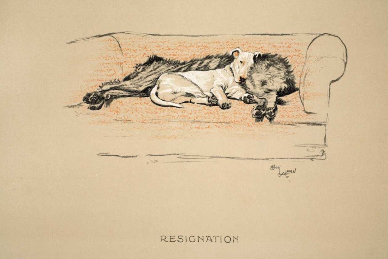 इस्तीफा, 1930, &39;स्लीपिंग पार्टनर्स&39; का पहला संस्करण, एल्डिन, सेसिल चार्ल्स विंडसर (1870-1935), आईरे और स्पोटिसवूड लिमिटेड द्वारा प्रकाशित, चाक और चारकोल पेपर द्वारा सेसिल चार्ल्स विंडसर एल्डिन