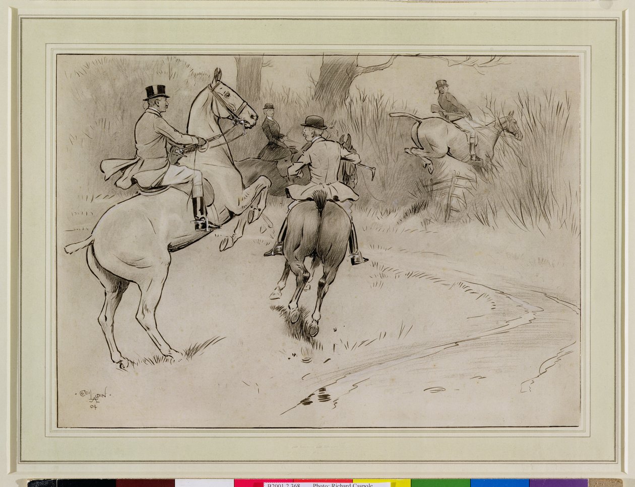 &39;होल्ड बैक, सर! ’, 1904 (कागज पर सफेद रंग की चारकोल, कलम और स्याही) द्वारा सेसिल चार्ल्स विंडसर एल्डिन