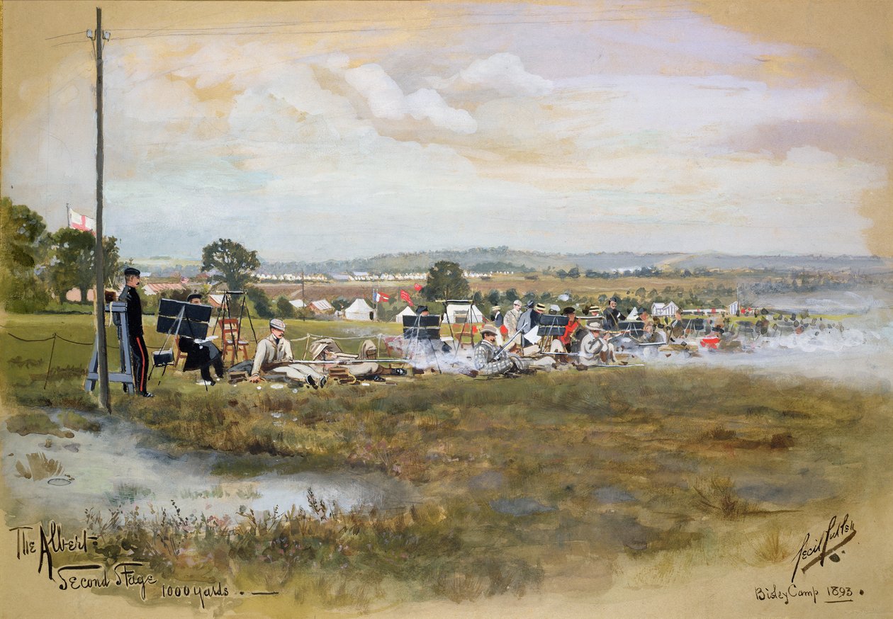अल्बर्ट - दूसरा चरण, 1000 गज, बिसले कैम्प, 1893 (कागज पर wc और gouache) द्वारा सेसिल कटलर